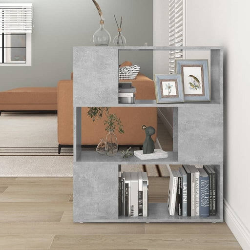 Bibliotecă/Separator cameră, gri beton, 80x24x94 cm, PAL - WALTI WALTI