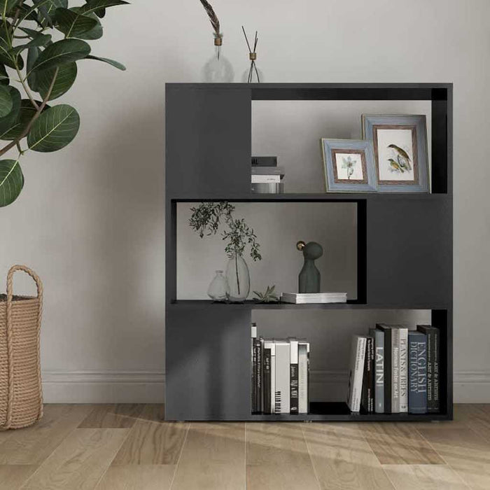 Bibliotecă/Separator cameră, gri extralucios, 80x24x94cm, PAL WALTI