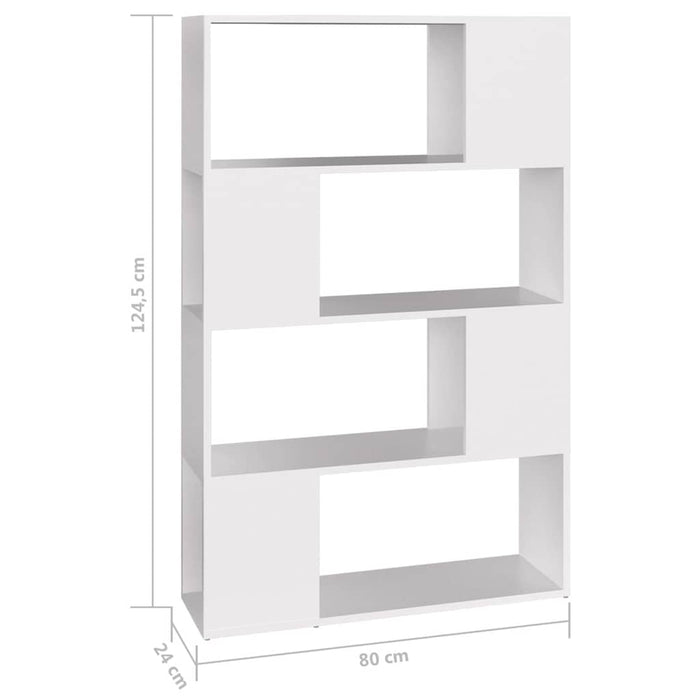 Bibliotecă/Separator cameră, alb, 80x24x124,5 cm, PAL - WALTI WALTI