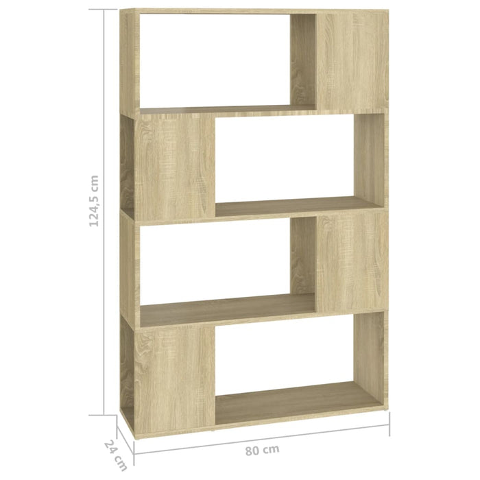 Bibliotecă/Separator cameră stejar sonoma 80x24x124,5 cm PAL - WALTI WALTI