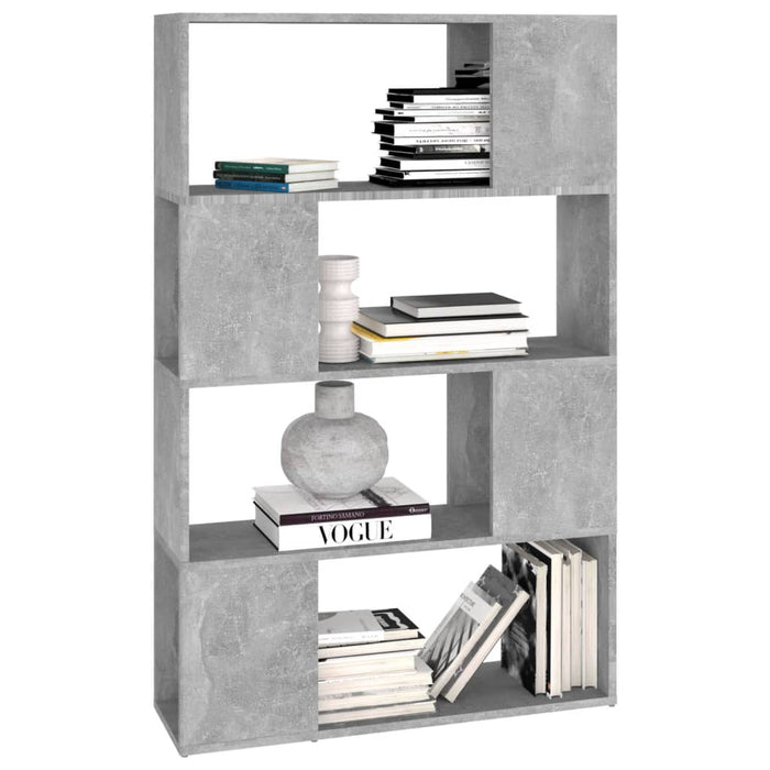 Bibliotecă/Separator cameră, gri beton, 80x24x124,5 cm, PAL - WALTI WALTI
