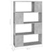 Bibliotecă/Separator cameră, gri beton, 80x24x124,5 cm, PAL - WALTI WALTI
