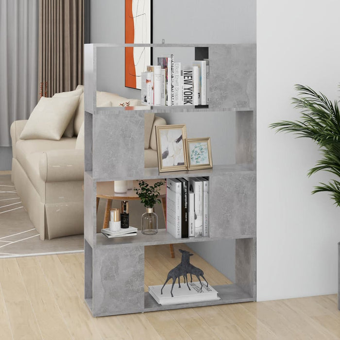 Bibliotecă/Separator cameră, gri beton, 80x24x124,5 cm, PAL - WALTI WALTI