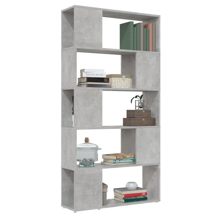 Bibliotecă/Separator cameră, gri beton, 80x24x155 cm, PAL - WALTI WALTI