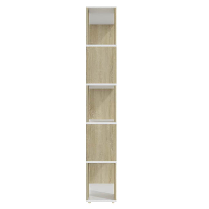Bibliotecă/Separator cameră alb&stejar Sonoma 80x24x155cm PAL WALTI