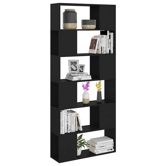 Bibliotecă/Separator cameră, negru, 80x24x186 cm, PAL - WALTI WALTI