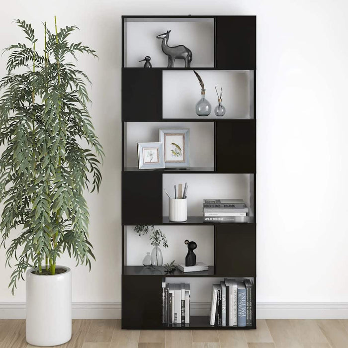 Bibliotecă/Separator cameră, negru, 80x24x186 cm, PAL - WALTI WALTI