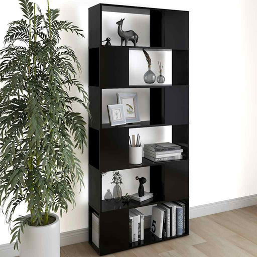 Bibliotecă/Separator cameră, negru, 80x24x186 cm, PAL - WALTI WALTI