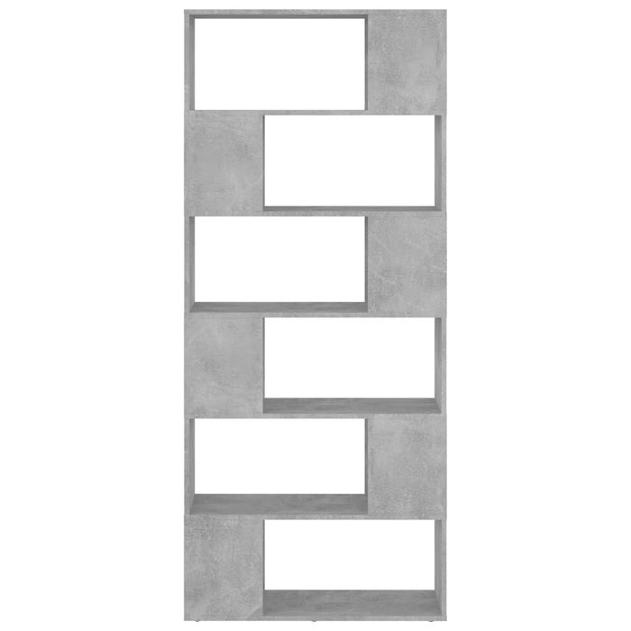 Bibliotecă/Separator cameră, gri beton, 80x24x186 cm, PAL - WALTI WALTI