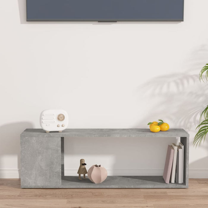 Comodă TV, gri beton, 100x24x32 cm, lemn prelucrat WALTI