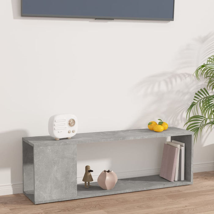 Comodă TV, gri beton, 100x24x32 cm, lemn prelucrat WALTI