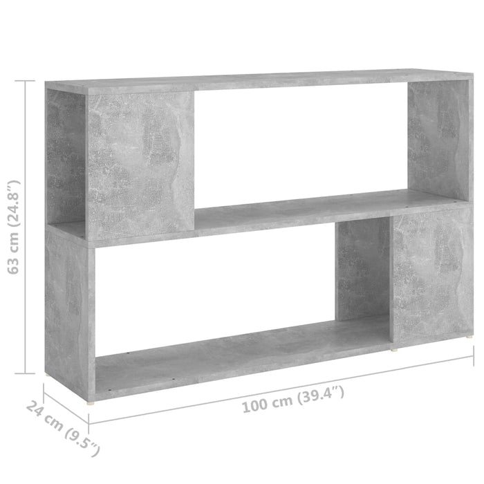 Bibliotecă, gri beton, 100x24x63 cm, PAL - WALTI WALTI