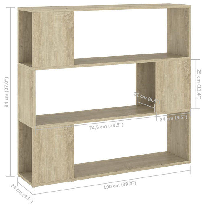 Bibliotecă/Separator cameră, stejar sonoma, 100x24x94 cm - WALTI WALTI