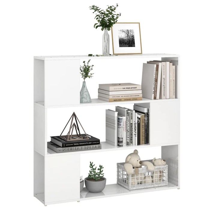 Bibliotecă/Separator cameră, alb extralucios, 100x24x94 cm - WALTI WALTI