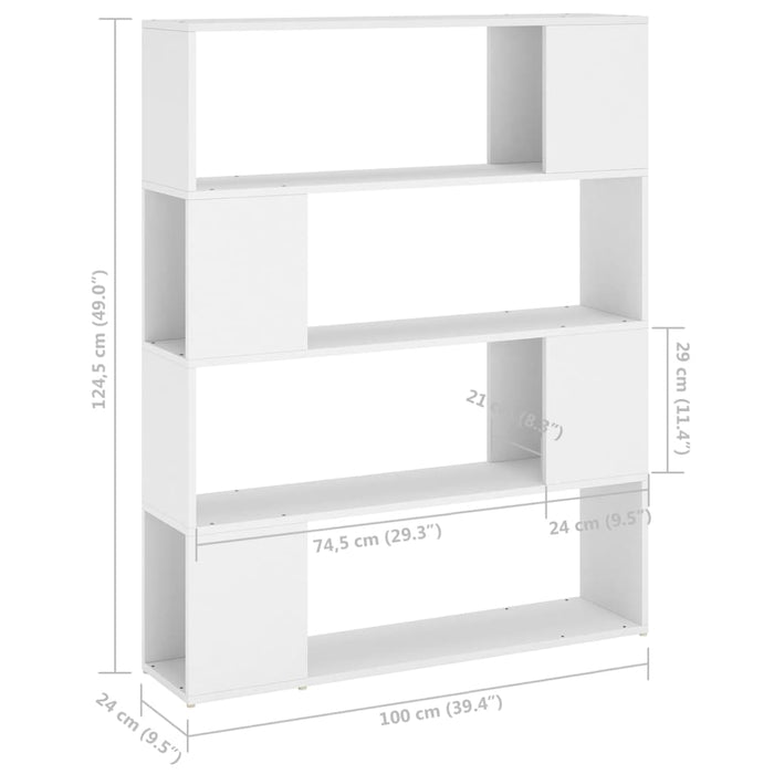 Bibliotecă/Separator cameră, alb, 100x24x124 cm - WALTI WALTI