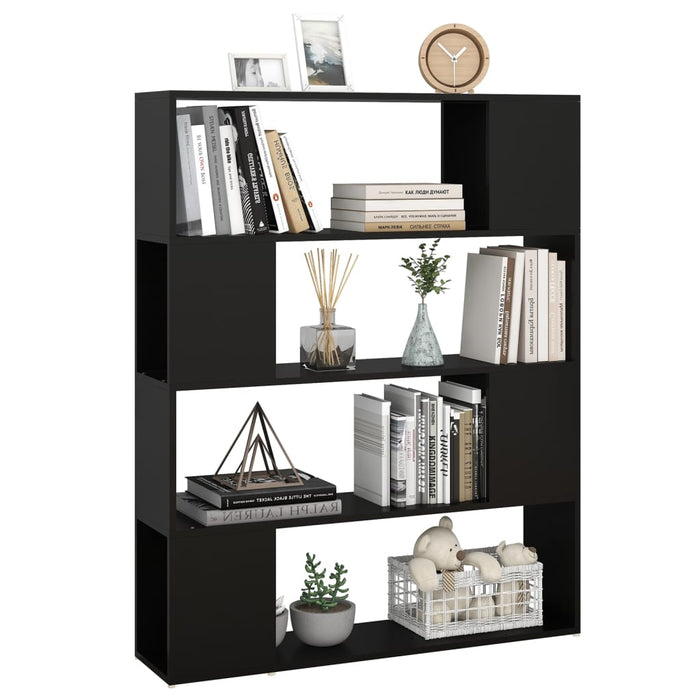 Bibliotecă/Separator cameră, negru, 100x24x124 cm - WALTI WALTI