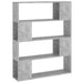 Bibliotecă/Separator cameră, gri beton, 100x24x124 cm - WALTI WALTI