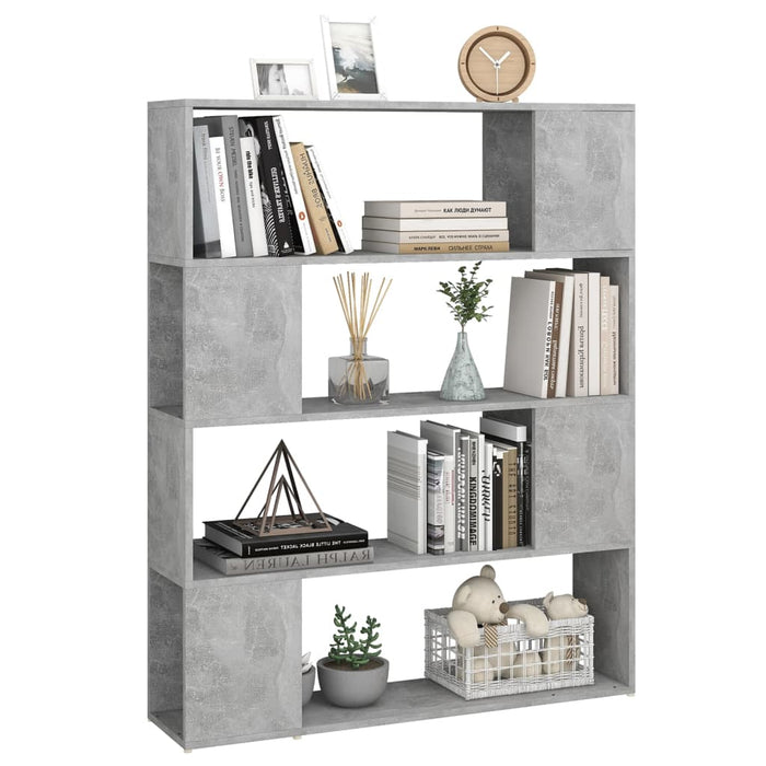 Bibliotecă/Separator cameră, gri beton, 100x24x124 cm - WALTI WALTI