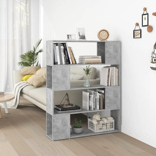 Bibliotecă/Separator cameră, gri beton, 100x24x124 cm - WALTI WALTI