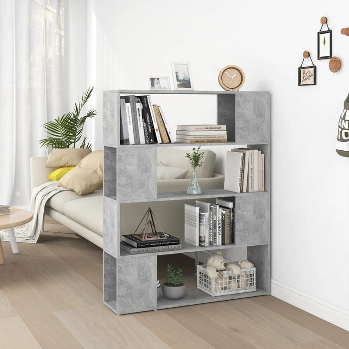 Bibliotecă/Separator cameră, gri beton, 100x24x124 cm - WALTI WALTI