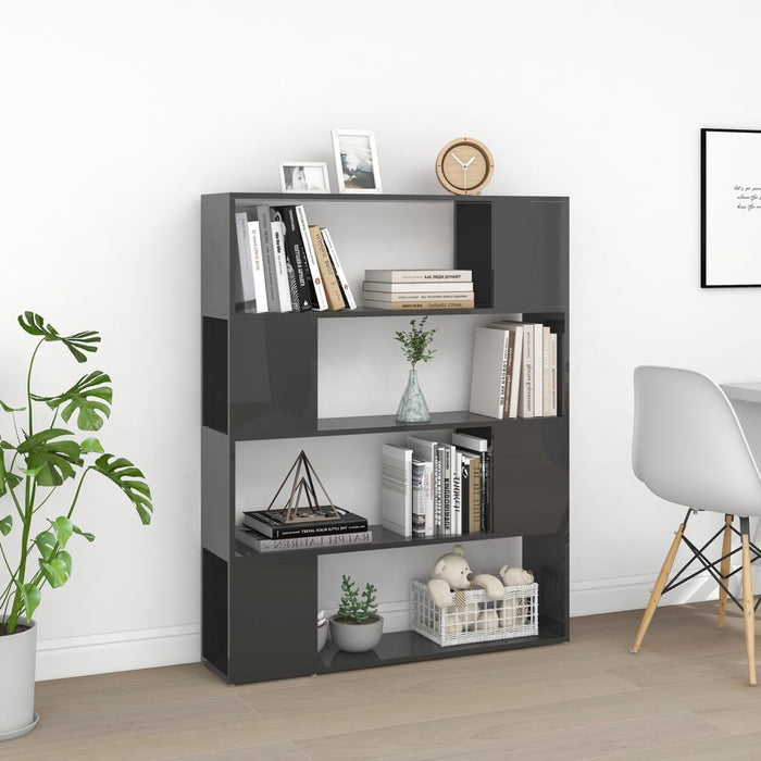 Bibliotecă/Separator cameră, gri extralucios, 100x24x124 cm - WALTI WALTI