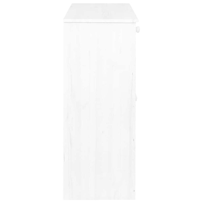 Servantă cu 2 sertare, alb, 78x35x89 cm, lemn masiv de pin WALTI