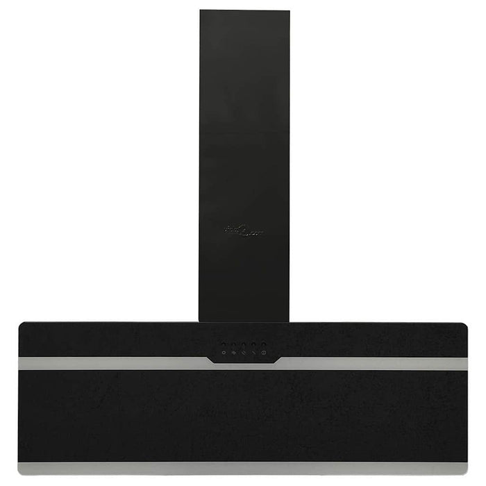Hotă de perete, negru, 90 cm, oțel și sticlă securizată WALTI