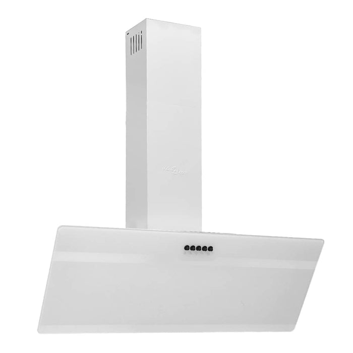 Hotă de perete, alb, 90 cm, oțel și sticlă securizată WALTI