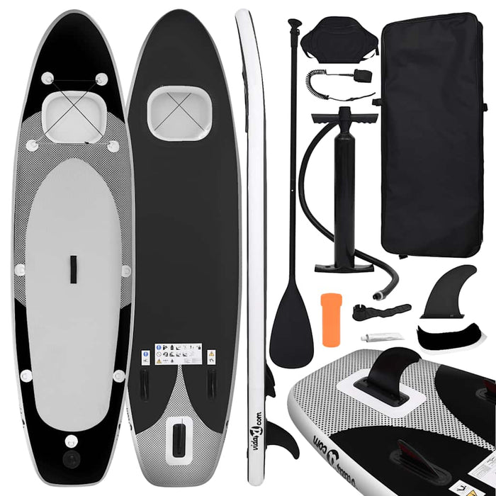 Set placă paddleboarding gonflabilă, negru, 360x81x10 cm - WALTI WALTI