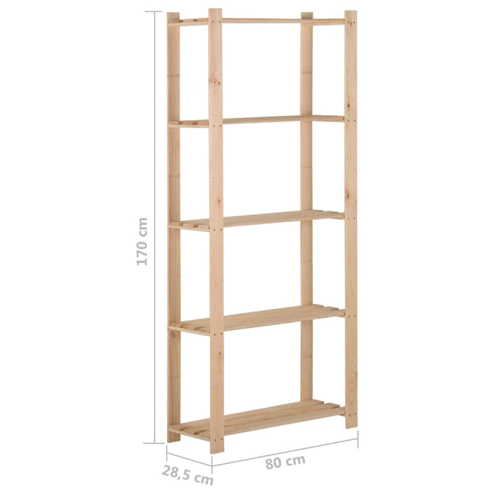 Raft depozitare 5 niveluri, 80x28,5x170 cm, lemn masiv de pin - WALTI WALTI