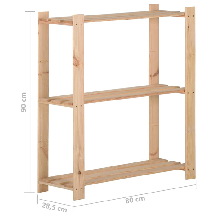 Raft depozitare 3 niveluri, 80x28,5x90 cm, lemn masiv de pin - WALTI WALTI