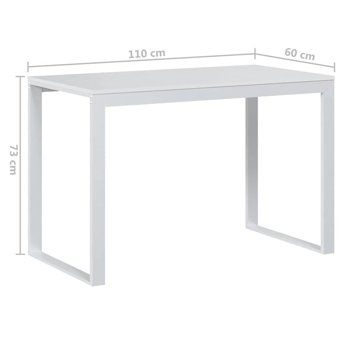 Birou de computer, alb, 110x60x73 cm, lemn prelucrat WALTI
