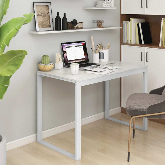 Birou de computer, alb, 110x60x73 cm, lemn prelucrat WALTI