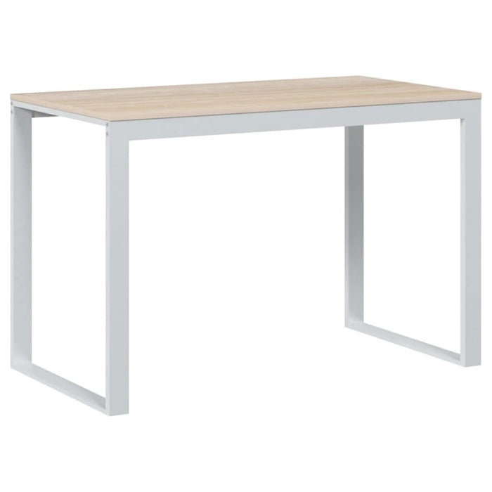 Birou de calculator, alb/stejar, 110x60x73 cm, lemn prelucrat - WALTI WALTI