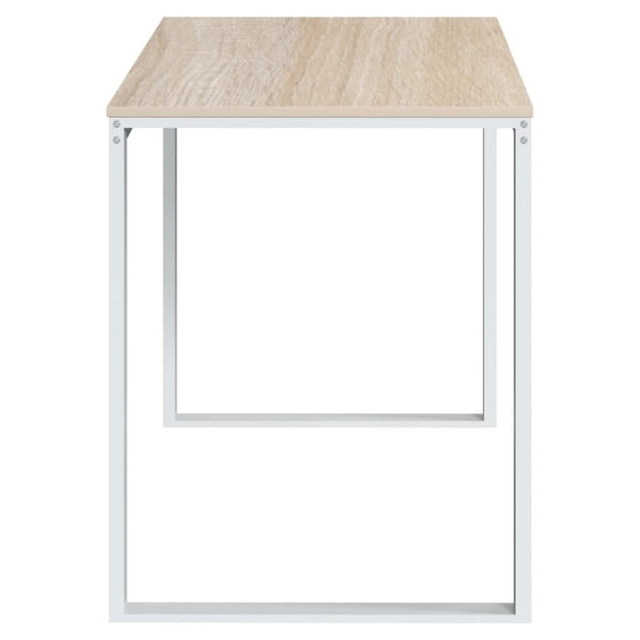 Birou de calculator, alb/stejar, 110x60x73 cm, lemn prelucrat - WALTI WALTI