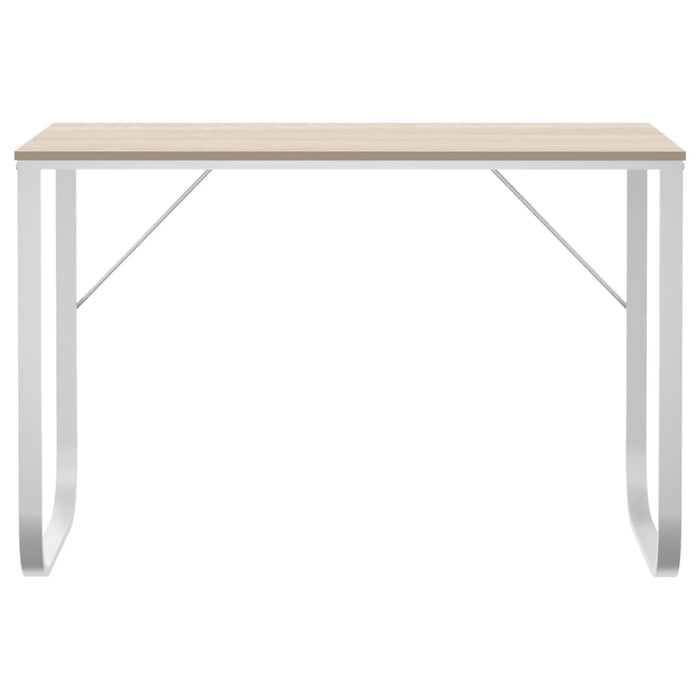 Birou de calculator, alb/stejar, 110x60x73 cm, lemn prelucrat WALTI