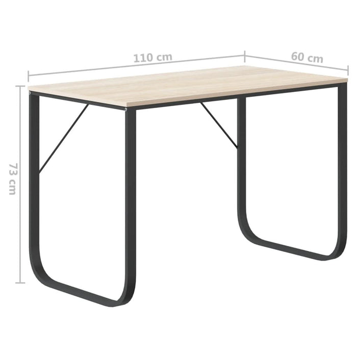 Birou de calculator, negru/stejar, 110x60x73 cm, lemn prelucrat - WALTI WALTI
