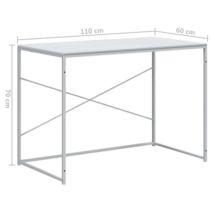 Birou de computer, alb, 110x60x70 cm, lemn prelucrat - WALTI WALTI
