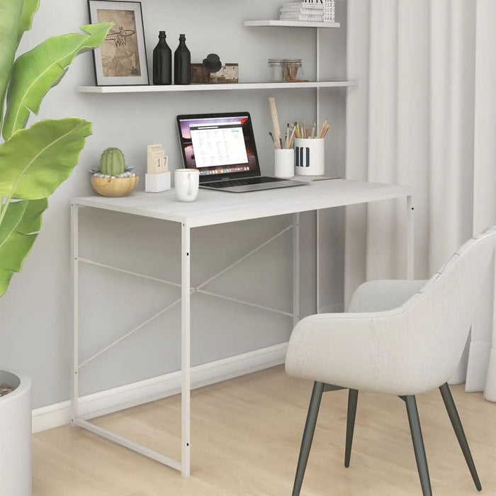 Birou de computer, alb, 110x60x70 cm, lemn prelucrat - WALTI WALTI