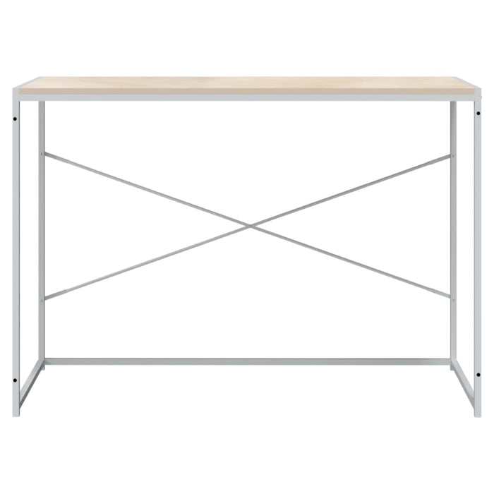 Birou de computer, alb și stejar, 110x60x70 cm, lemn prelucrat WALTI