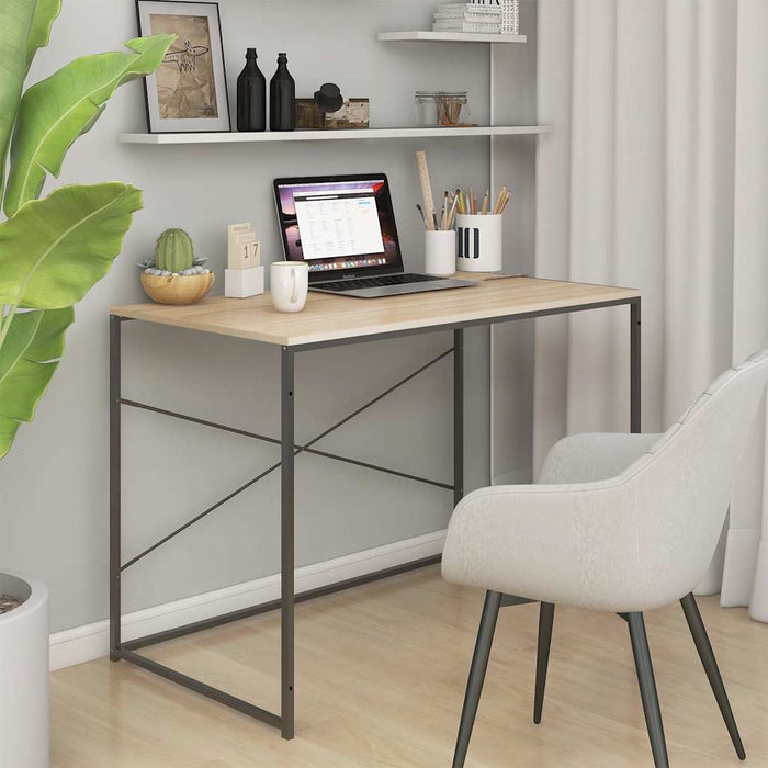 Birou de computer, negru/stejar, 110x60x70 cm, lemn prelucrat WALTI