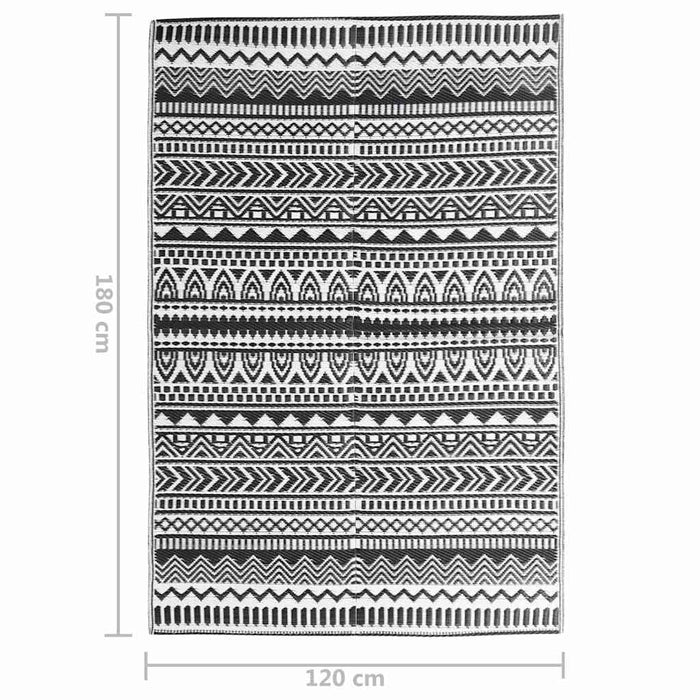 Covor de exterior, ARAKIL negru, 120x180 cm, PP WALTI
