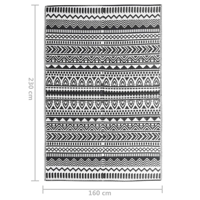 Covor de exterior, ARAKIL negru, 160x230 cm, PP - WALTI WALTI