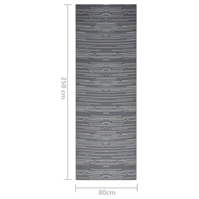 Covor de exterior, ARAKIL antracit, 80x250 cm, PP - WALTI WALTI