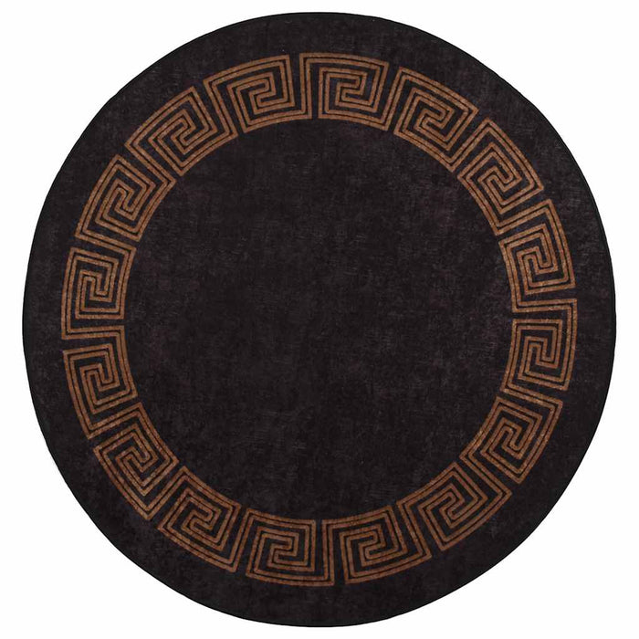 Covor lavabil, negru și auriu, φ120 cm WALTI