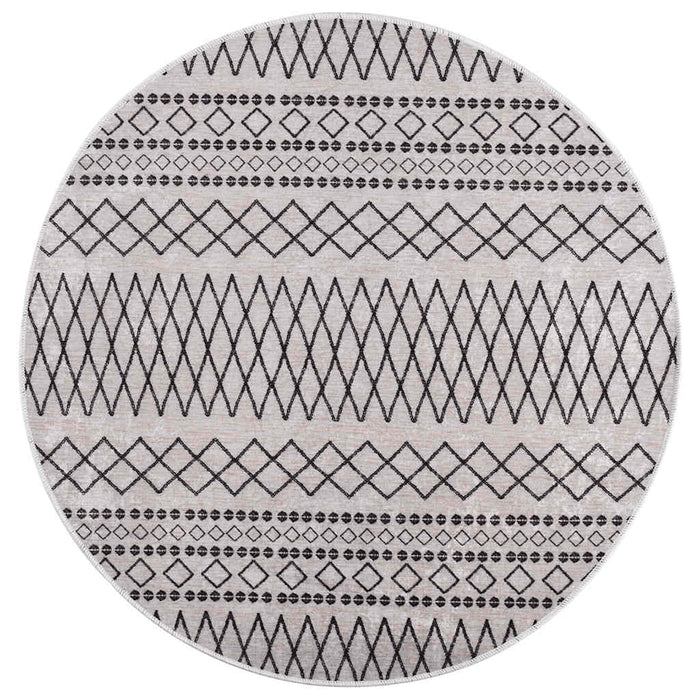 Covor lavabil, negru și alb, φ120 cm - WALTI WALTI