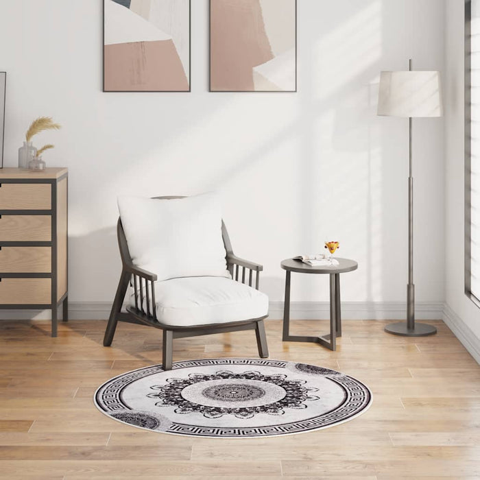 Covor lavabil, multicolor, φ120 cm, antiderapant WALTI