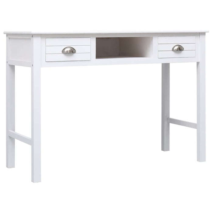 Birou, alb, 108x45x76 cm, lemn masiv de paulownia - WALTI WALTI