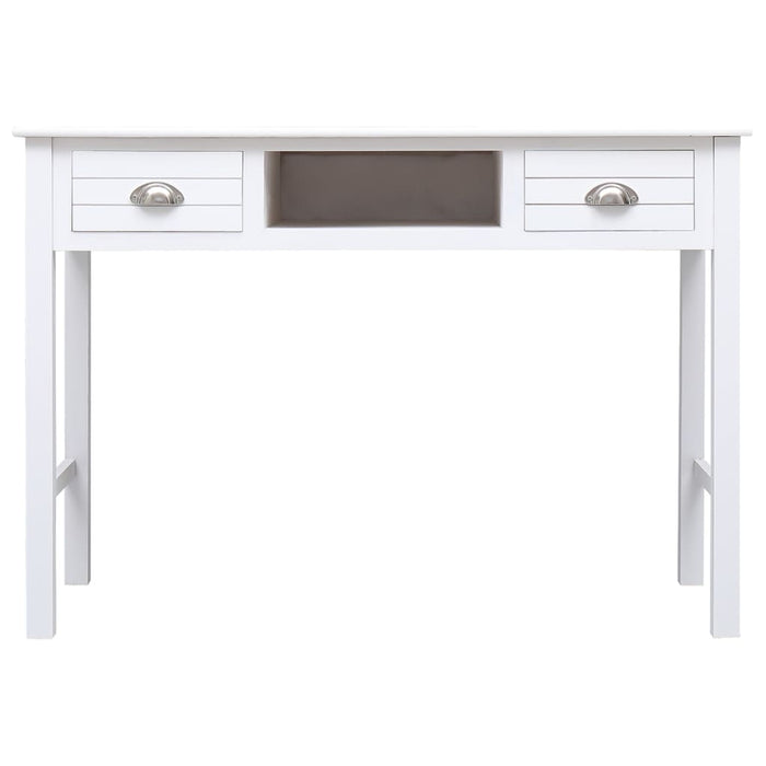 Birou, alb, 108x45x76 cm, lemn masiv de paulownia - WALTI WALTI