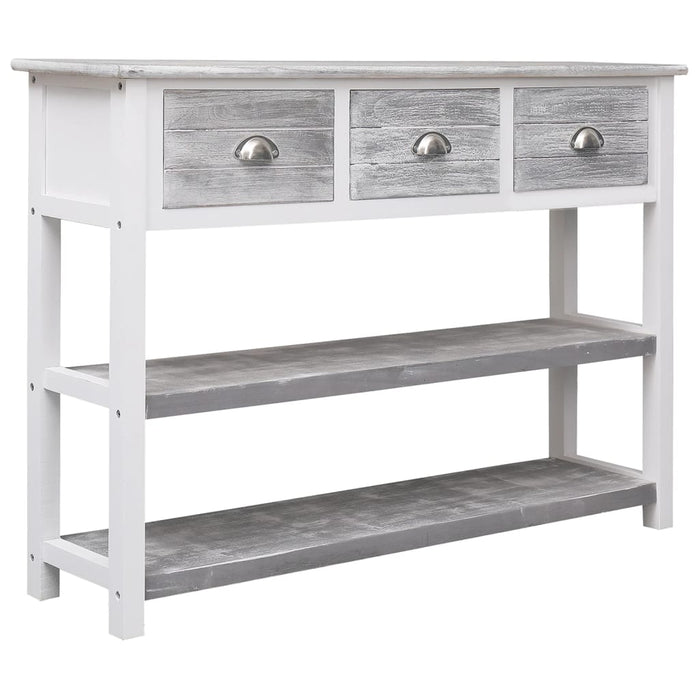 Dulap, gri antichizat, 108x30x76 cm, lemn masiv de paulownia WALTI